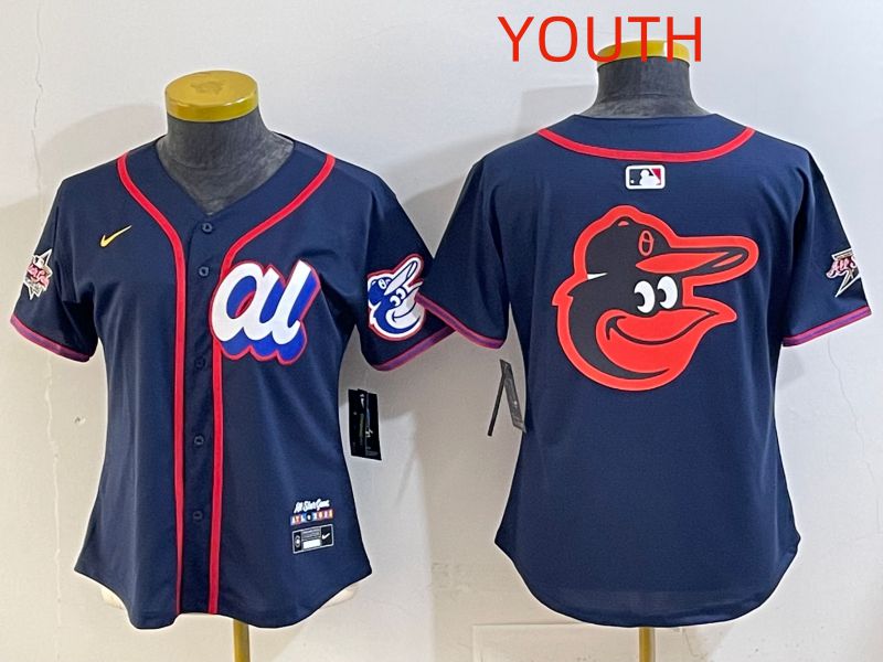 Youth 2025 Baltimore Orioles Blank Drak Blue All star Nike MLB Jersey style 05